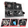 ANZO Crystal Headlights w/ Light Bar Black Housing for Chevrolet Silverado 1500
