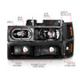 ANZO Crystal Headlights Blk w/Signal Markers for Chevrolet C1500 | 111507