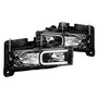 ANZO Crystal Headlights Light Bar Black Housing (Pair) for Cadillac Escalade