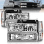 ANZO Crystal Headlights Chrome w/Signal Markers for Chevrolet C1500 | 111506