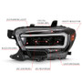 ANZO LED Projector Headlights Plank Style Black w/ Amber for Toyota Tacoma