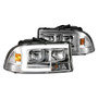 ANZO Crystal Headlight Set w/ Light Bar Chrome Housing for Dodge Dakota/Durango