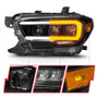 ANZO Full LED Proj Headlights w/Light Bar Seq Blk for Toyota Tacoma SR/SR5