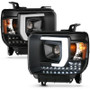 ANZO Projector Plank Style Headlight Black W/ Drl for Gmc Sierra 1500HD | 111450