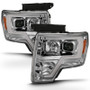 ANZO Projector Headlight Plank Style Chrome Amber for Ford F-150 | 111444