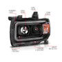 ANZO Projector Headlights w/ Plank Style Design Black w/ Amber for GMC Canyon
