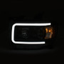 ANZO Projector Headlights w/ Plank Style Design Black w/ Amber for GMC Canyon