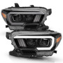 ANZO Proj Headlights Plank Blk/Amber w/DRL for Toyota Tacoma | 111379