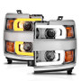 ANZO Proj Headlights Chrome w/Chrome Rim for Chevrolet Silverado 2500HD | 111366