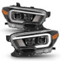 ANZO Proj Headlights Plank Swtchbk Blk Amber DRL for Toyota Tacoma | 111397