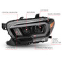 ANZO Proj Headlights Plank Swtchbk Blk Amber DRL for Toyota Tacoma | 111397