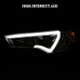 ANZO Plank Style Projector Headlights Chrome w/ Amber for Toyota 4 Runner