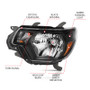 ANZO Crystal Headlights Black for Toyota Tacoma | 111395