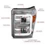 ANZO Proj Headlights Plank Swtchbk Chrome w/Amber for Ford F-250/F-350/F-450
