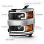 ANZO Proj Headlights Plank Blk w/Amber for Chevrolet Silverado | 111359