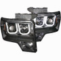 ANZO Projector Headlights w/ U-Bar Black for Ford F-150 | 111263