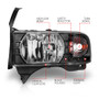 ANZO Crystal Headlights Black w/ LED for Dodge Ram | 111205