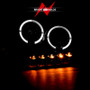 ANZO Projector Headlights w/ Halo and LED Black G2 for Ford F-150 | 111204