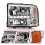 ANZO Crystal Headlights Chrome w/ LED 1pc for Ford Excursion | 111088