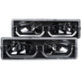 ANZO Crystal Headlights Black w/ Low - Brow for Chevrolet C1500 | 111299