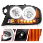 ANZO Crystal Headlights Black 1pc for Dodge Dakota | 111085