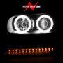 ANZO Projector Headlights w/ Halo Black for Chevrolet Trailblazer | 111127