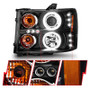 ANZO Projector Headlights w/ Halo Black for Gmc Sierra 1500 | 111125