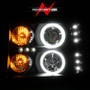 ANZO Projector Headlights w/ Halo Black for Gmc Sierra 1500 | 111125