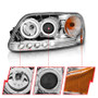 ANZO Projector Headlights w/ Halo and LED Chrome 1pc for Ford F-150 | 111032