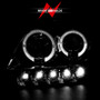 ANZO Projector Headlights w/ Halo and LED Chrome 1pc for Ford F-150 | 111032