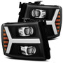 AlphaRex PRO-Series Proj Headlight Plank Style Matte Black for Chevy 1500HD