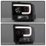 Spyder Projector Headlights Light Bar DRL LED for Ford F250/350/450 - Black