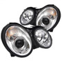 Spyder Projector Headlights LED Halo for Mercedes Benz CLK - Chrome