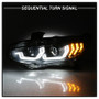 Spyder Projector Headlight w/ LED Seq Turn Sig for Honda Civic 4Dr - Black