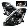 Spyder Projector Headlights DRL for Nissan 350Z Halogen - Black