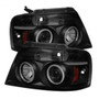 Spyder Projector Headlights V2 CCFL Halo for Ford F150 - Black Smoke
