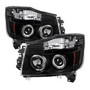 Spyder Projector Headlights LED Halo for Nissan Titan/Armada - Black