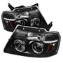 Spyder Projector Headlights Version 2 LED Halo for Ford F150 - Black