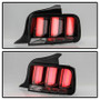Spyder LED Tail Lights for Ford Mustang White Light Bar - Black