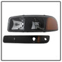 xTune Crystal Headlights & Bumper Lights for GMC Sierra/Yukon - Black