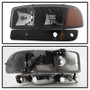 xTune Crystal Headlights & Bumper Lights for GMC Sierra/Yukon - Black