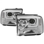 Spyder V2 Projector Headlights Light Bar DRL for Ford F250/350/450 SD - Black