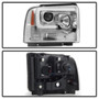 Spyder V2 Projector Headlights Light Bar DRL for Ford F250/350/450 SD - Black