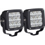 Westin Axis LED Auxiliary Light 4.5 inch x 4.5 inch Square Spot w/3W Osram (Set of 2) - Black