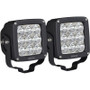 Westin Axis LED Auxiliary Light 4.5 inch x 4.5 inch Square Flood w/3W Osram (Set of 2) - Black