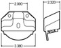 15 Series 1x2 in Rectangular Light Mounting 15729 - front view