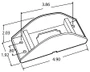 12 Series 2x3 in Rectangular Light Mounting 12723 - front view