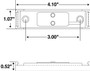 19 Series 1x4 in Rectangular Light Mounting 19720 - front view