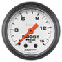 Autometer 52mm 0-15PSI Mechanical Boost Gauge Phantom