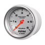Autometer 3-3/8in 6K RPM Tachometer Marine Silver Ultra-Lite